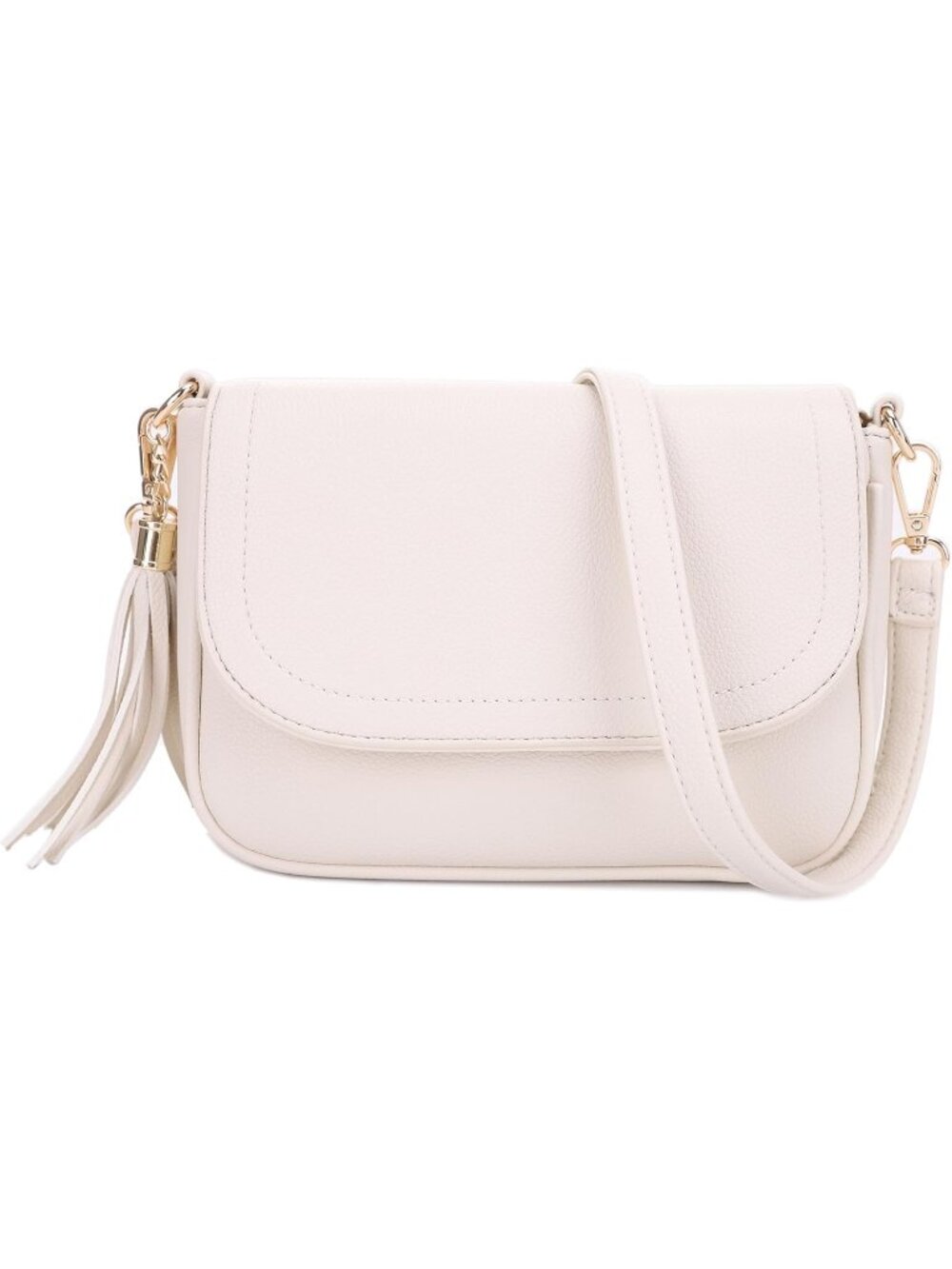 〽️Women's Off-White Tassel Vegan Leather Trendy Flap Crossbody Shoulder Bag
